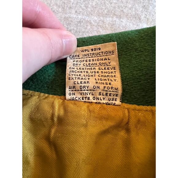 Award Jacket by Kaye Bros Varsity Jacket Men's Medium Green Wool Vintage Read - Picture 6 of 11